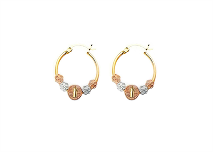 Three Tone Plated Saint Jude Hoop Earring